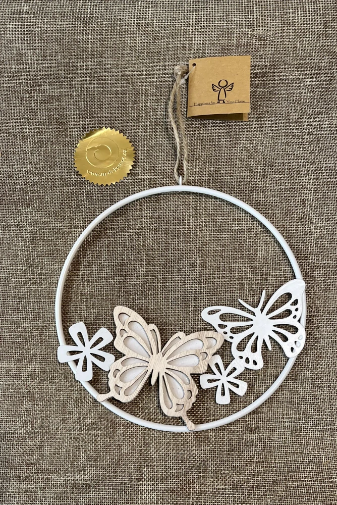 Závěsná dekorace "Motýlci" - 18 cm