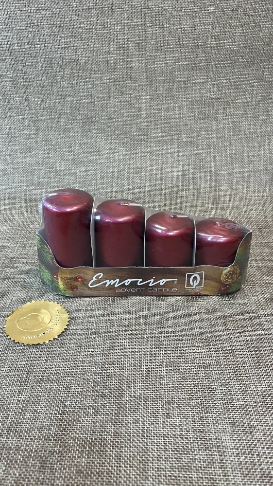 Adventní svíčky EMOCIO - tmavá malinová