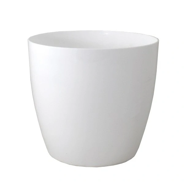 Obal na květináč - 20 cm - bílý - lesklý
