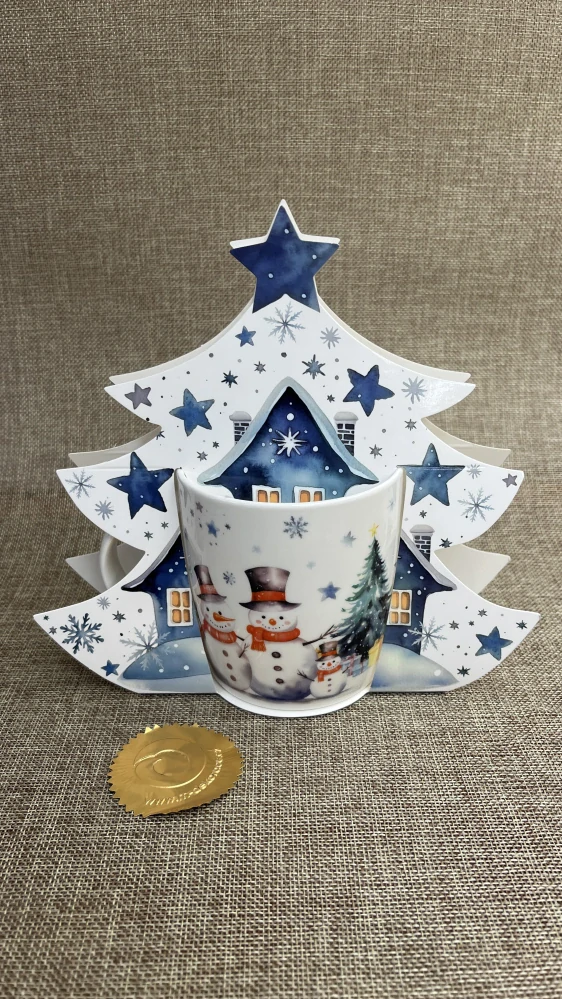 Porcelánový hrnek - sněhuláci