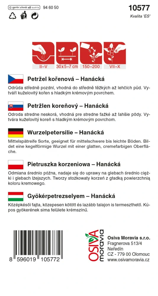 Osivo - Petržel kořenová - Hanácká