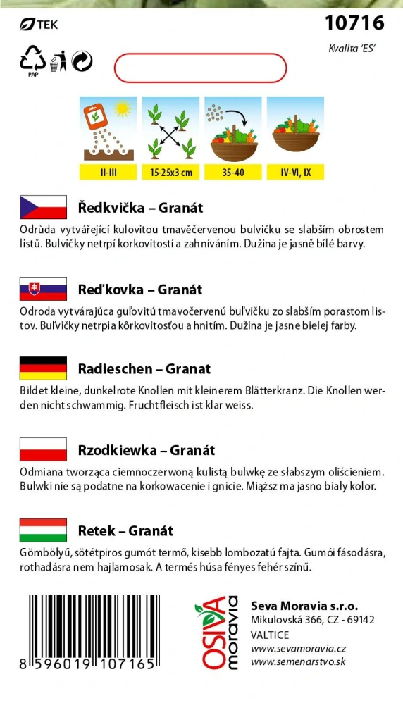 Osivo - Ředkvička - Granát