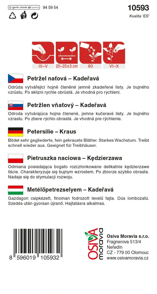 Osivo - Petržel naťová - Kadeřavá