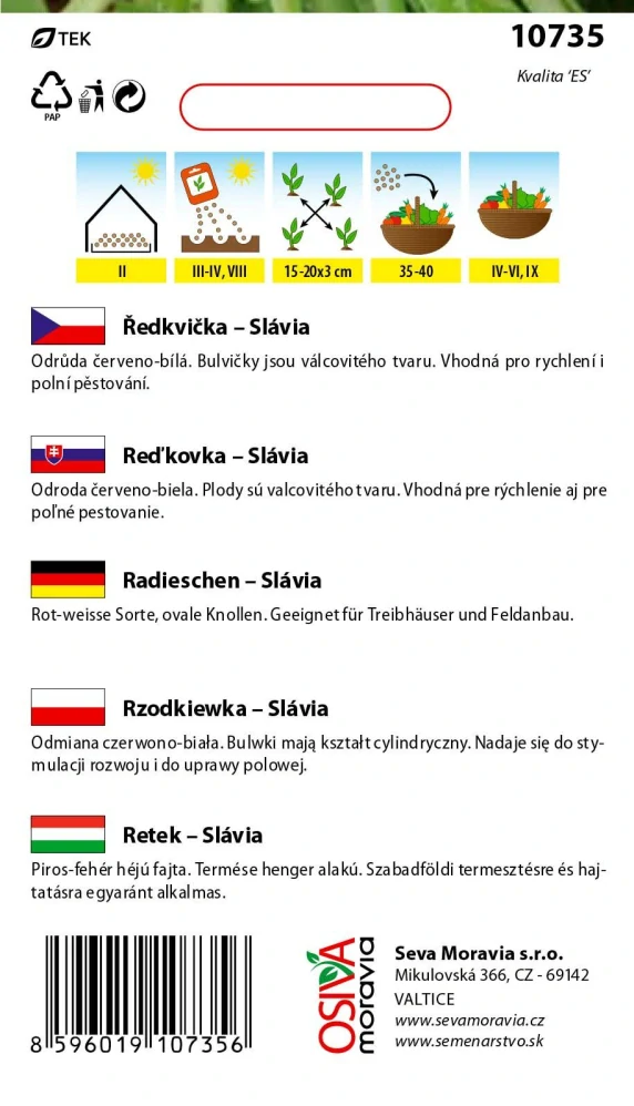 Osivo - Ředkvička - Slávia