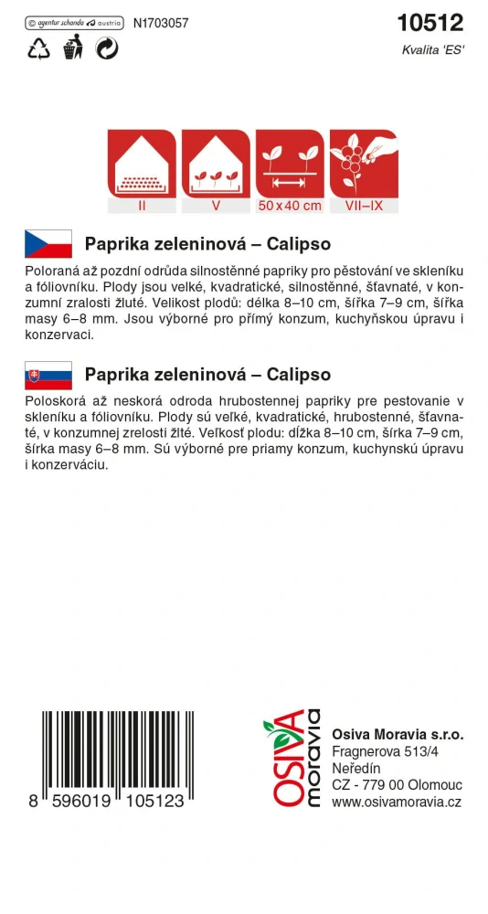 Osivo - Paprika zeleninová - sladká - Calipso (žlutá)