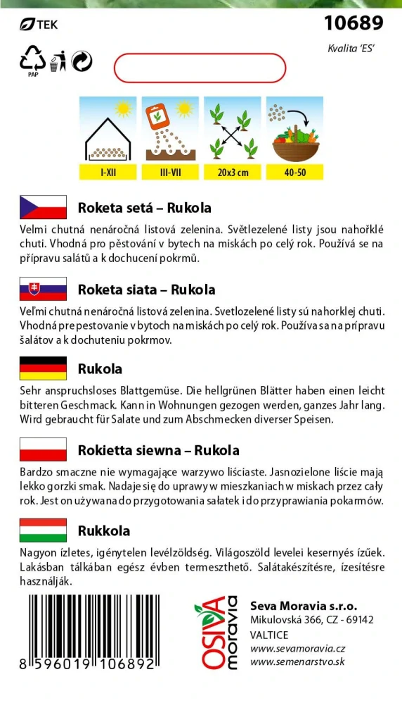 Osivo - Rukola - Roketa setá
