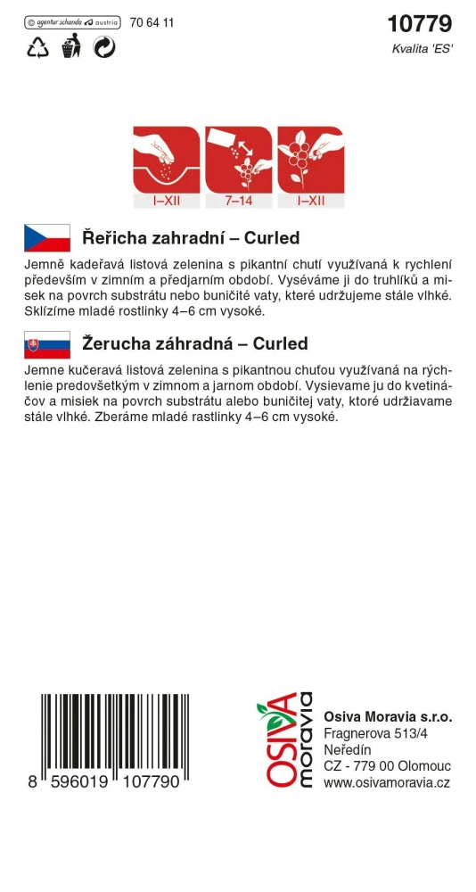 Osivo - Řeřicha zahradní - Curled