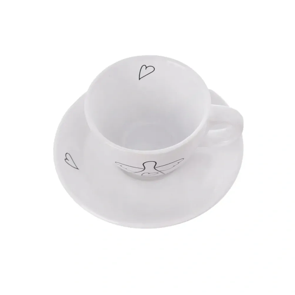 Sada 2 šálky espresso s podšálkem - Andělé 90 ml