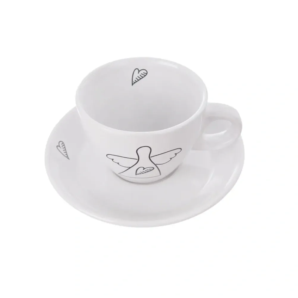 Sada 2 šálky espresso s podšálkem - Andělé 90 ml