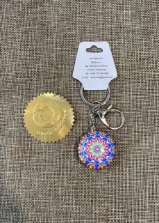 Klíčenka Mandala - modro-růžová
