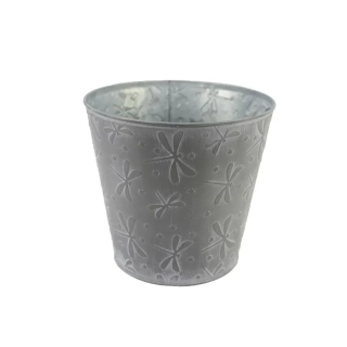 Plechový obal na květináč 16,5 x 15 cm - s motivem vážky