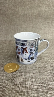 Porcelánový hrnek - vánoční krajina
