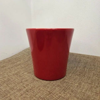 Keramický obal na květináč červený výška 13 cm