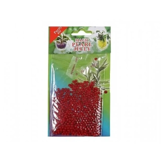 Perly Gelový substrát, červený, průměr 1 cm, 10 g, 700 ml