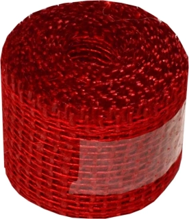 Jutová stuha 5 cm, 3 m - červená