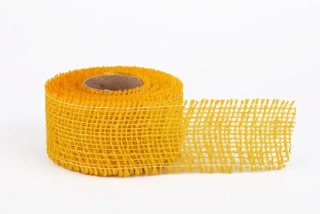 Jutová stuha 5 cm, 5 m - žlutá