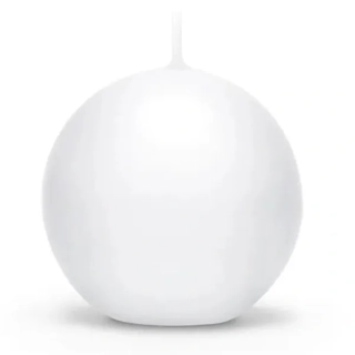 Svíčka ve tvaru koule o půměru 6 cm - bílá