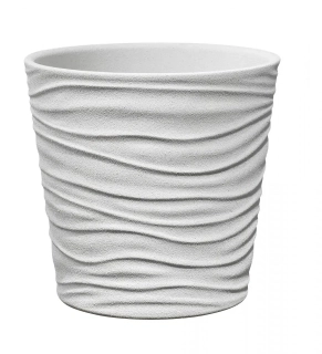 Keramický květináč Sonora efekt kamene 13 cm bílý