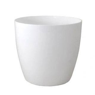 Obal na květináč - 20 cm - bílý - lesklý