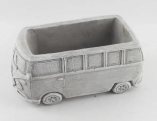 Cementový obal na květiny 30 cm šedý - autobus
