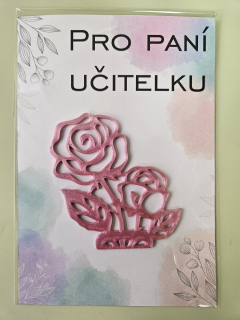 3D dekorace - květina Pro paní učitelku 