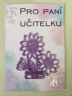 3D dekorace - květina Pro paní učitelku 