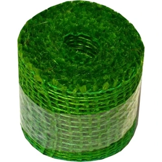 Jutová stuha 5 cm, 3 m - zelená