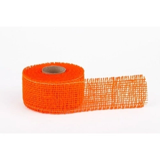 Jutová stuha 5 cm, 3 m - oranžová