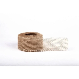 Jutová stuha 5 cm, 5 m - bílá