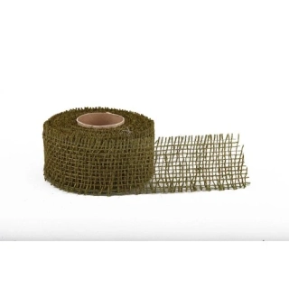 Jutová stuha 5 cm, 5 m - zelená